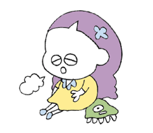 a girl with pets01 sticker #12309354