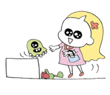 a girl with pets01 sticker #12309359