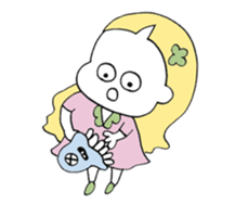 a girl with pets01 sticker #12309364