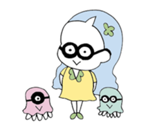 a girl with pets01 sticker #12309380