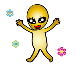 Gold aliens Sticker sticker #12311878