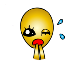 Gold aliens Sticker sticker #12311879