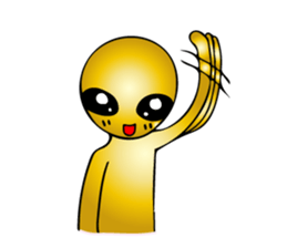 Gold aliens Sticker sticker #12311882