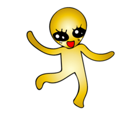 Gold aliens Sticker sticker #12311883