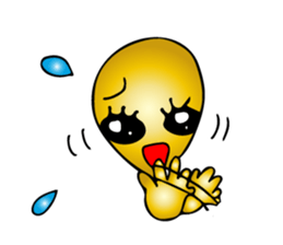 Gold aliens Sticker sticker #12311885