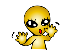 Gold aliens Sticker sticker #12311886