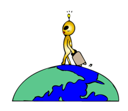 Gold aliens Sticker sticker #12311887