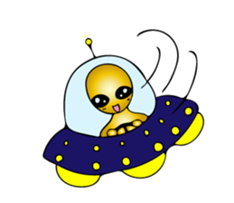 Gold aliens Sticker sticker #12311888