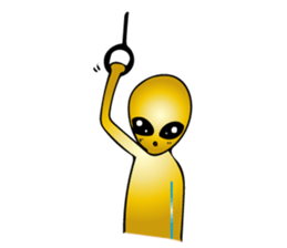 Gold aliens Sticker sticker #12311889