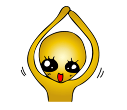 Gold aliens Sticker sticker #12311890