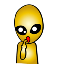 Gold aliens Sticker sticker #12311891