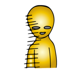 Gold aliens Sticker sticker #12311892