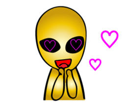 Gold aliens Sticker sticker #12311893