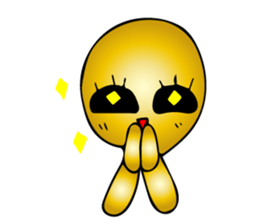 Gold aliens Sticker sticker #12311894