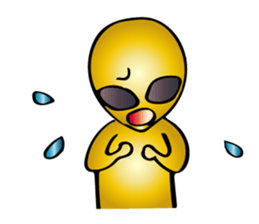 Gold aliens Sticker sticker #12311898