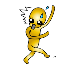 Gold aliens Sticker sticker #12311899