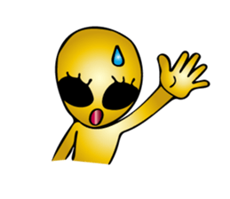 Gold aliens Sticker sticker #12311900