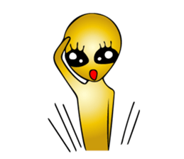 Gold aliens Sticker sticker #12311902