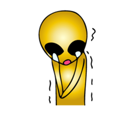 Gold aliens Sticker sticker #12311903