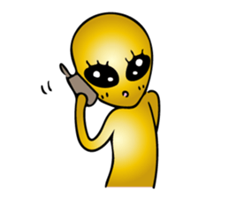 Gold aliens Sticker sticker #12311904