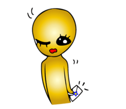 Gold aliens Sticker sticker #12311905