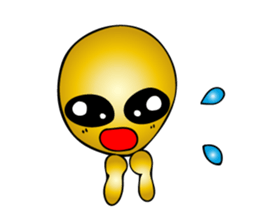 Gold aliens Sticker sticker #12311908