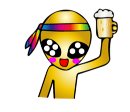 Gold aliens Sticker sticker #12311914