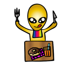 Gold aliens Sticker sticker #12311915