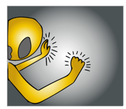 Gold aliens Sticker sticker #12311917