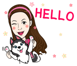 Kathy and her lovely dog sticker #12319054