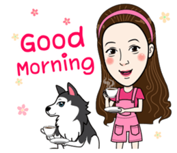 Kathy and her lovely dog sticker #12319055