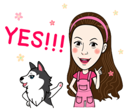 Kathy and her lovely dog sticker #12319057