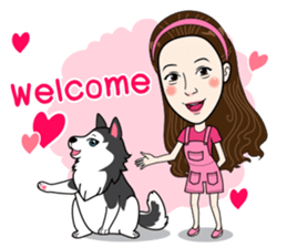 Kathy and her lovely dog sticker #12319064