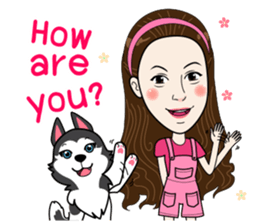 Kathy and her lovely dog sticker #12319065