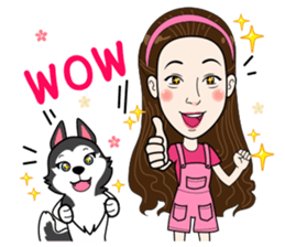 Kathy and her lovely dog sticker #12319066