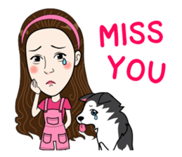 Kathy and her lovely dog sticker #12319068