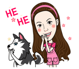 Kathy and her lovely dog sticker #12319069