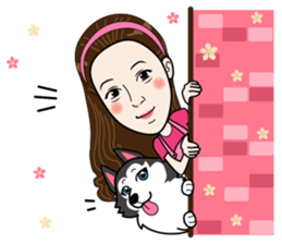 Kathy and her lovely dog sticker #12319072