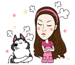 Kathy and her lovely dog sticker #12319077