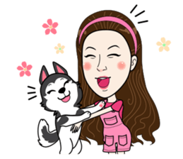 Kathy and her lovely dog sticker #12319080