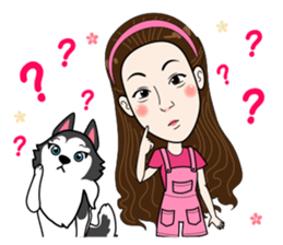 Kathy and her lovely dog sticker #12319081