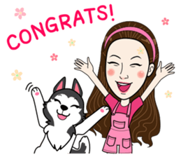 Kathy and her lovely dog sticker #12319082