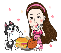 Kathy and her lovely dog sticker #12319084