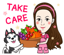 Kathy and her lovely dog sticker #12319087