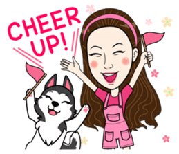 Kathy and her lovely dog sticker #12319089