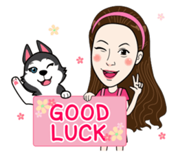 Kathy and her lovely dog sticker #12319090