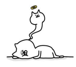 White soft cat sticker #12319381