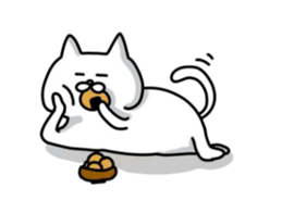 White soft cat sticker #12319387