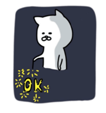 White soft cat sticker #12319396