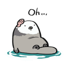 Sea otter baby sticker #12320209